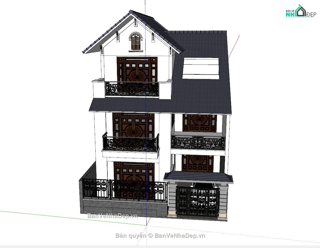 File sketchup Biệt thự 3 tầng,Model sketchup Biệt thự 3 tầng,Bản vẽ sketchup Biệt thự 3 tầng,sketchup Biệt thự 3 tầng,3d sketchup Biệt thự 3 tầng
