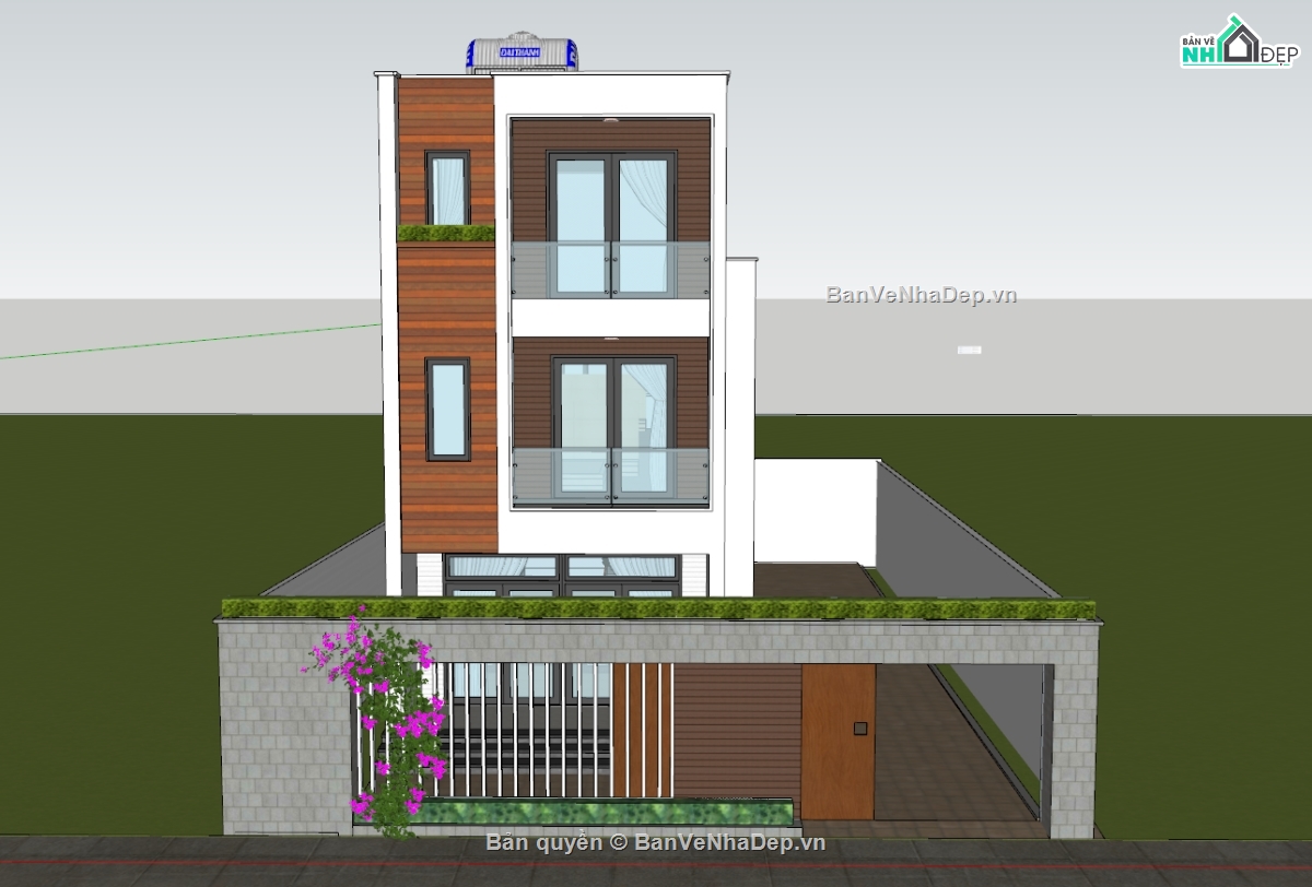 biệt thự 3 tầng,biệt thự,model biệt thự