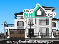 biệt thự sketchup,File biệt thự sketchup,biệt thự indochine