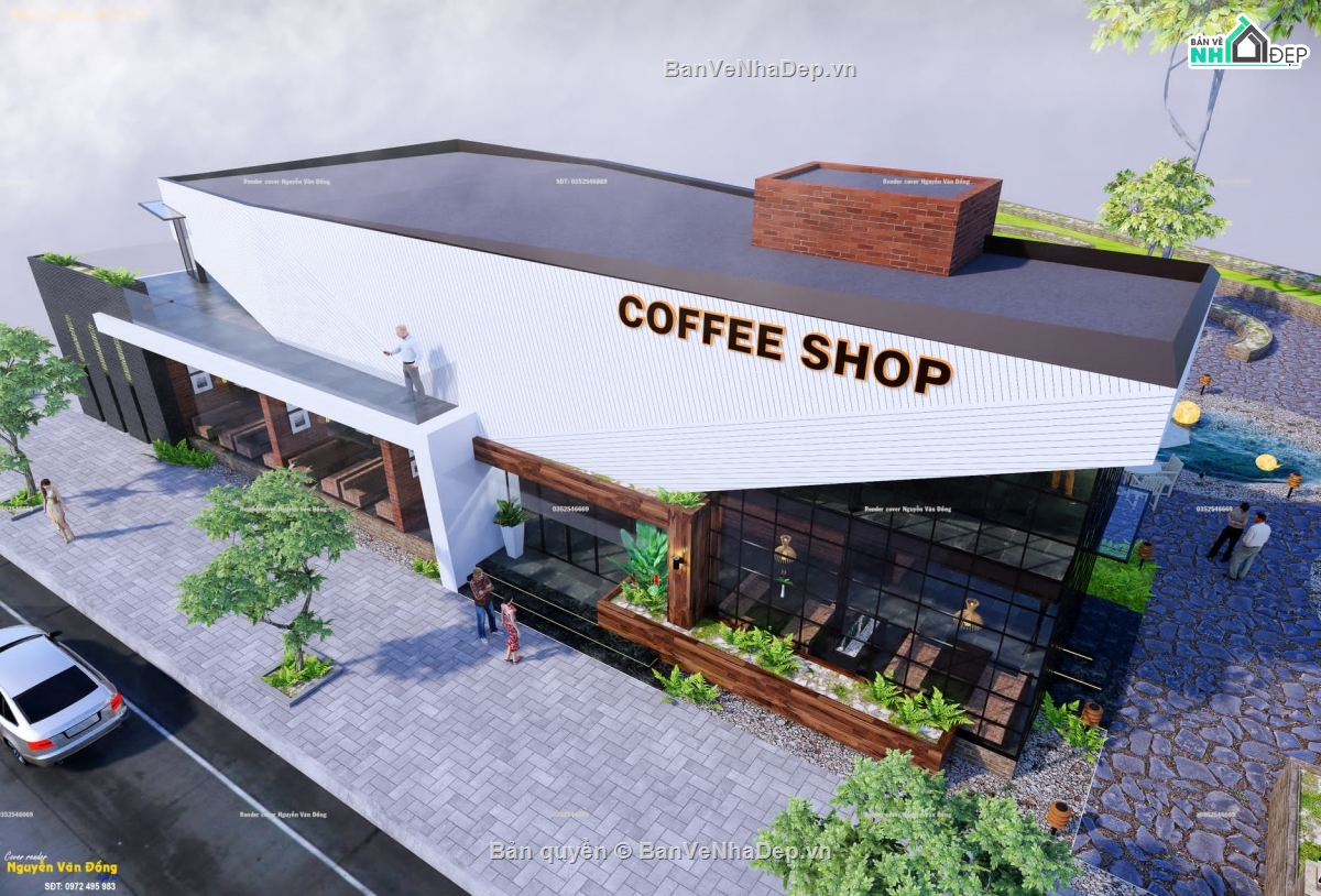 Sketchup coffee,file sketchup quán cafe,quán cafe,su cafe