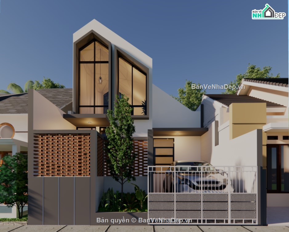 su nhà phố,sketchup nhà phố,su nhà phố 2 tầng