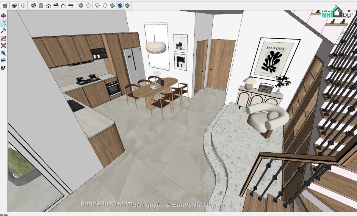 sketchup nhà biệt thự,sketchup biệt thự,sketchup nội thất,sketchup nhà phố,sketchup phòng khách,sketchup bếp