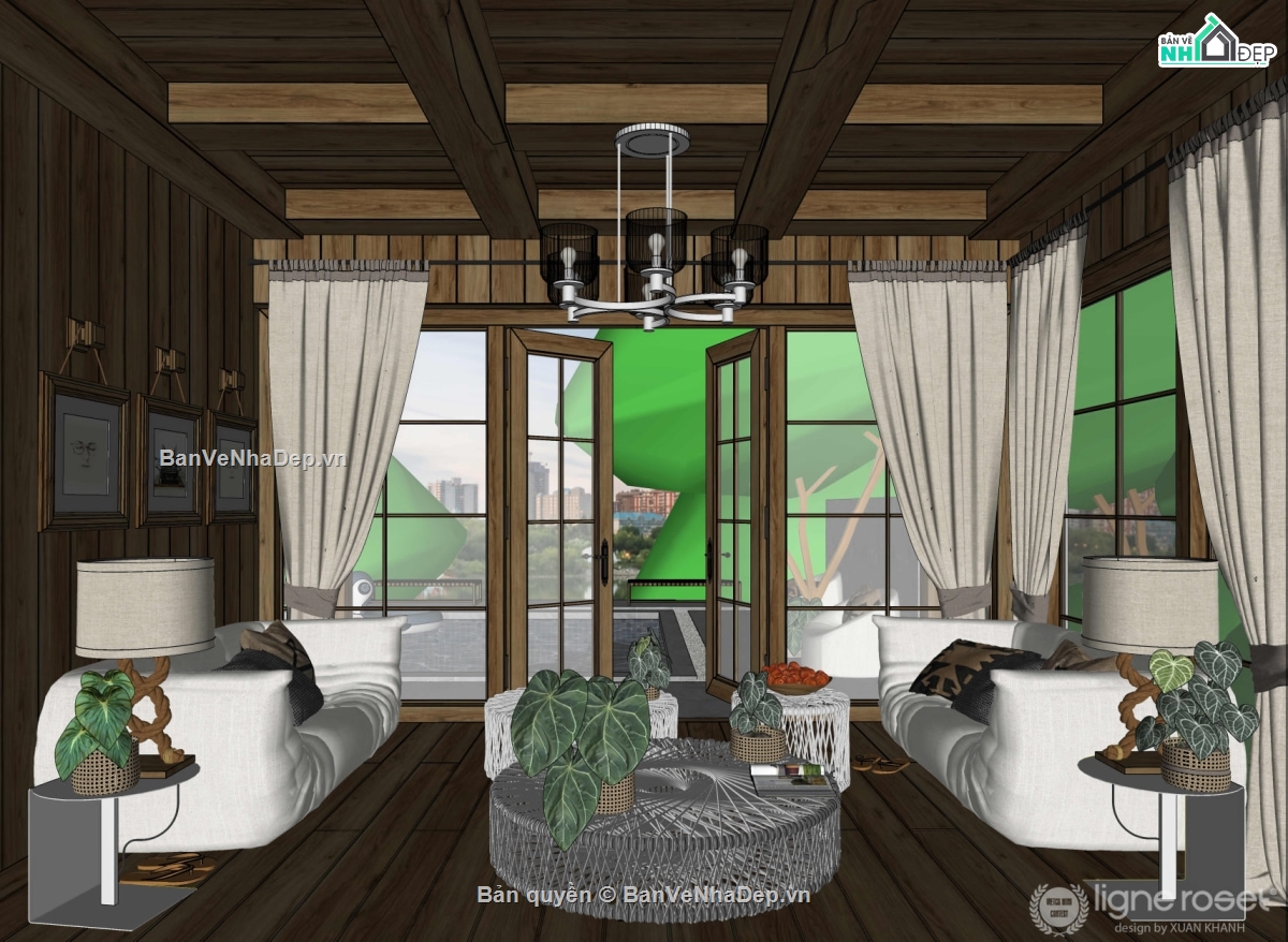 Model su homestay,File su homestay,File sketchup homestay,Model view homestay