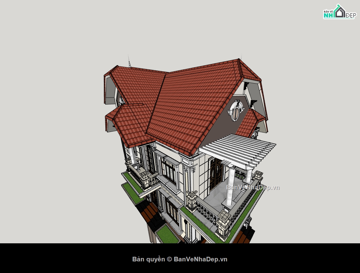 su nhà 2 tầng,sketchup nhà 2 tầng,nhà 2 tầng