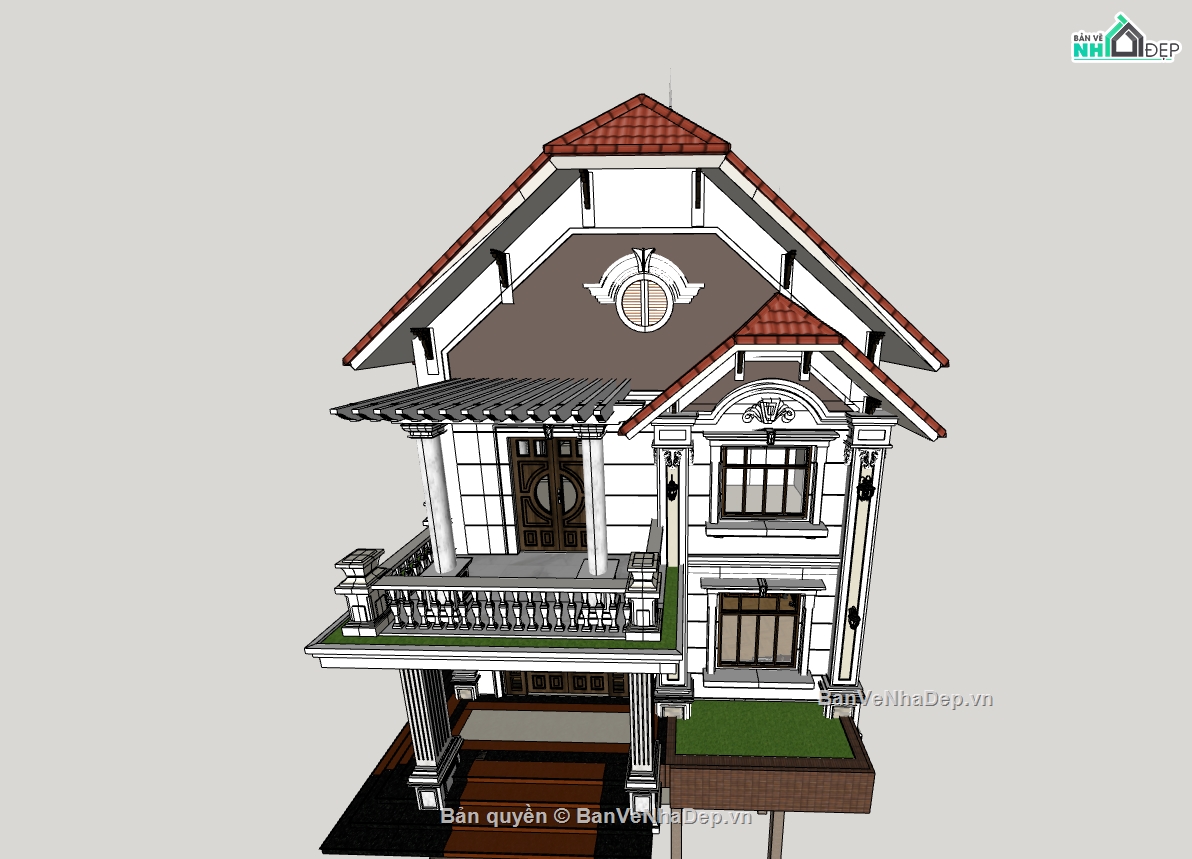 su nhà 2 tầng,sketchup nhà 2 tầng,nhà 2 tầng