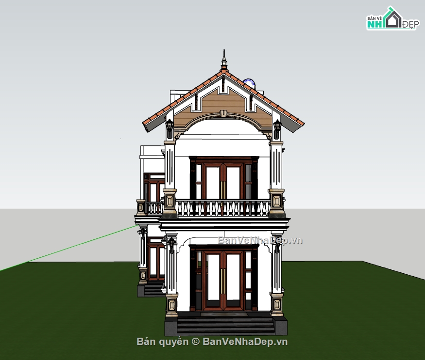 su nhà phố,sketchup nhà phố,su nhà phố 2 tầng