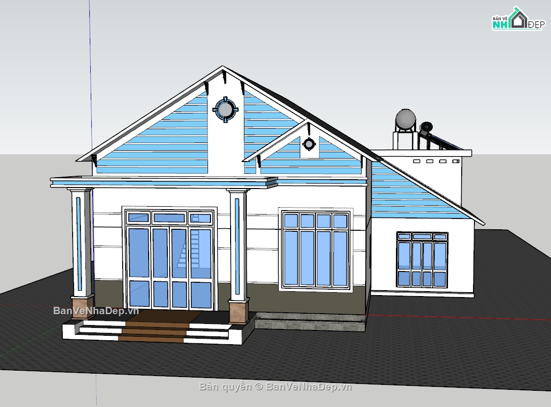 nhà cấp 4,su nhà cấp 4,sketchup nhà cấp 4