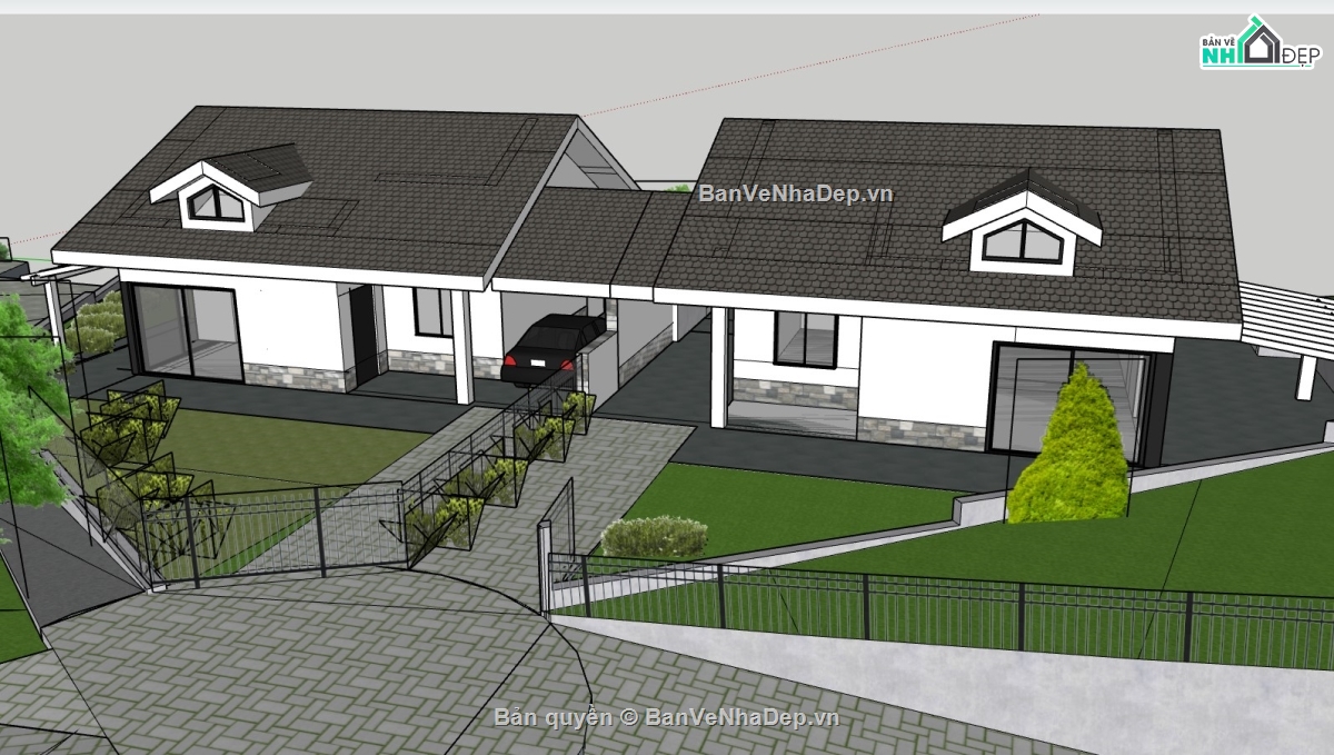 nhà cấp 4,nhà cấp 4 hiện đại,File su nhà cấp 4