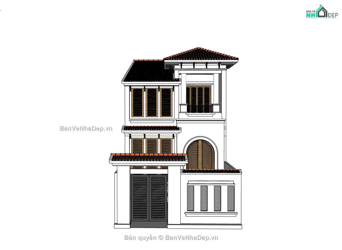nhà phố  5x25m,su nhà phố,sketchup nhà phố