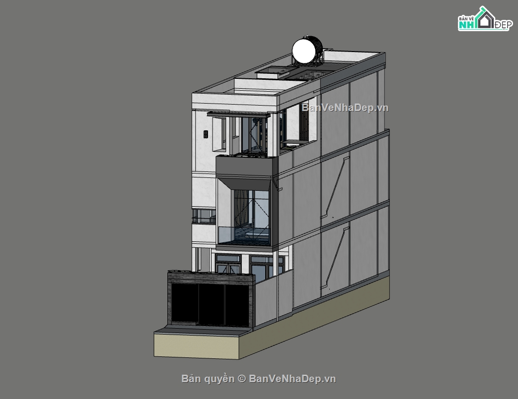 nhà phố 3 tầng,su nhà phố,sketchup nhà phố