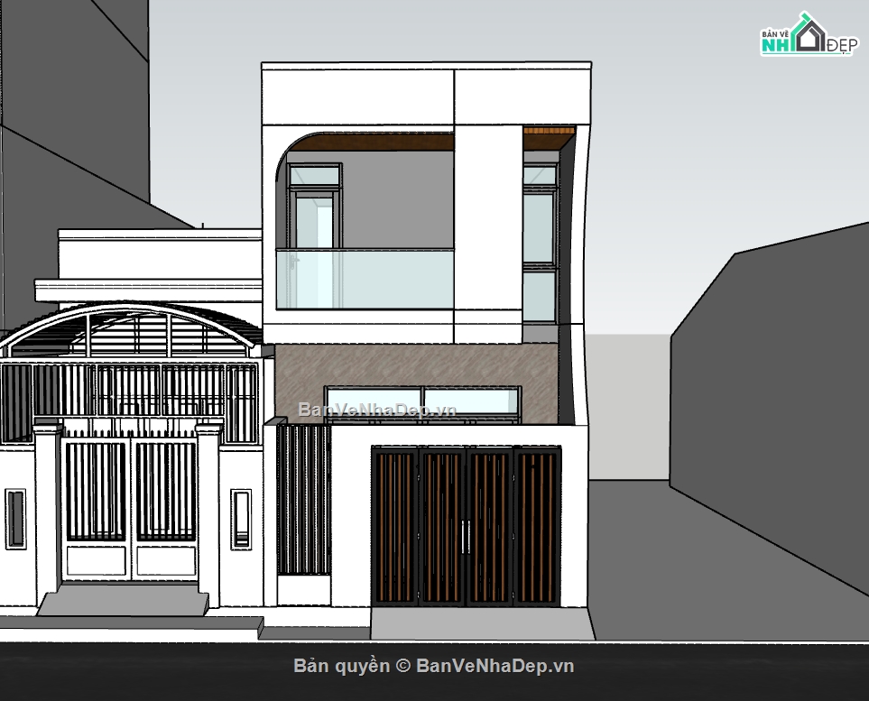 nhà 2 tầng,su nhà 2 tầng,sketchup nhà 2 tầng