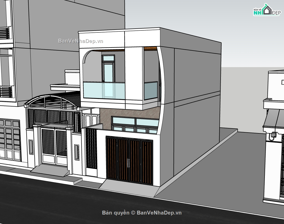 nhà 2 tầng,su nhà 2 tầng,sketchup nhà 2 tầng