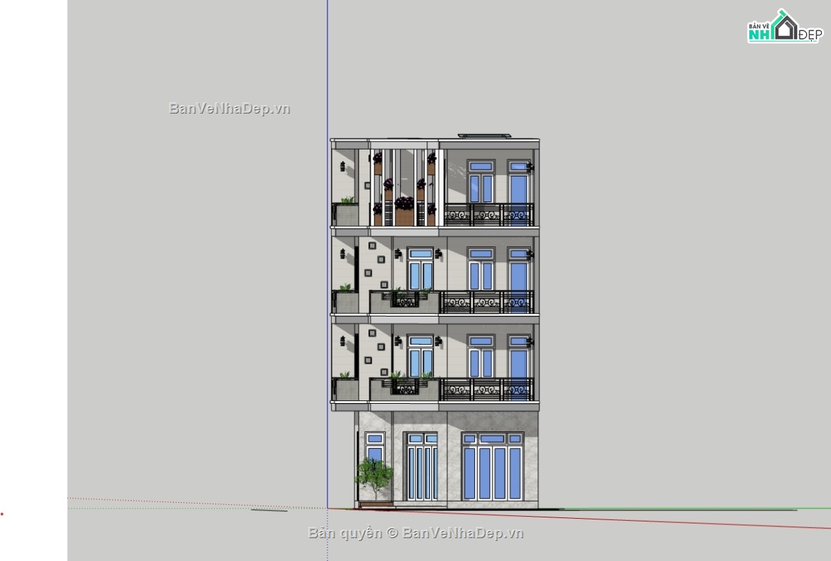 nhà phố 4 tầng,su nhà phố,sketchup nhà phố,su nhà phố 4 tầng,sketchup nhà phố 4 tầng
