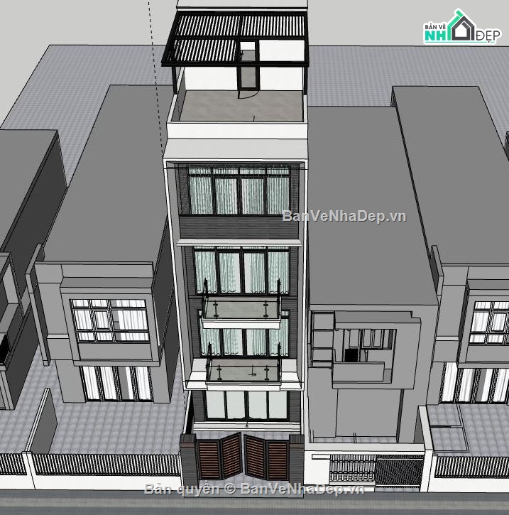 nhà phố 5 tầng,model su nhà phố 5 tầng,phối cảnh nhà phố 5 tầng,kiến trúc nhà phố 5 tầng