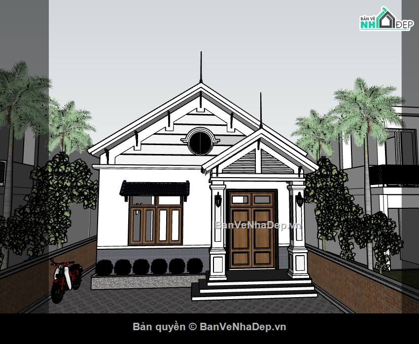 nhà cấp 4,sketchup nhà cấp 4,nhà cấp 4 sketchup