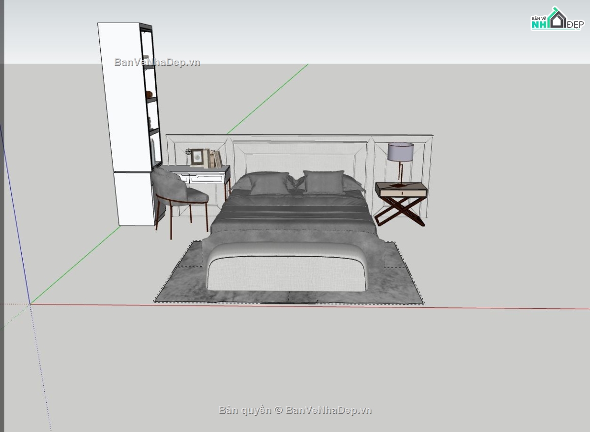 nội thất phòng ngủ,Model phòng ngủ,su phòng ngủ,file 3d su phòng ngủ,nội thất phòng ngủ sketchup