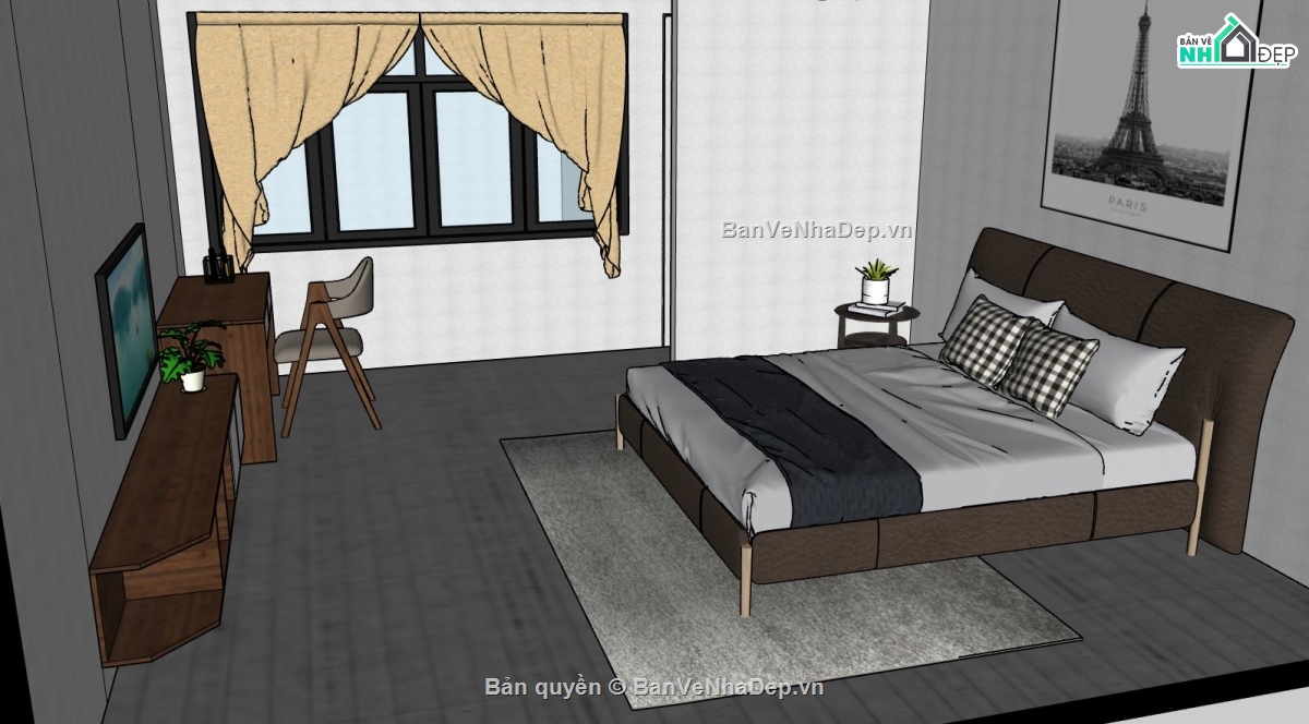 nội thất phòng ngủ,Model phòng ngủ,phòng 3d đẹp