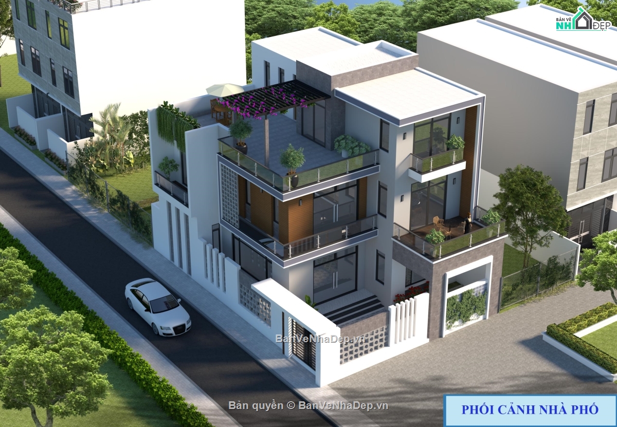 Tổng hợp file sketchup mẫu biệt thự nhà phố hiện đại
