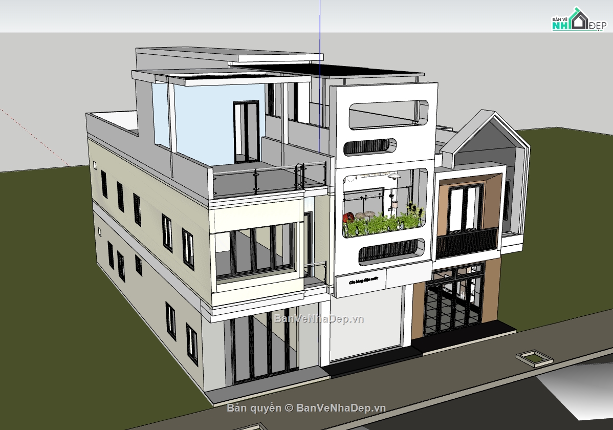 nhà phố,su nhà phố,sketchup nhà phố