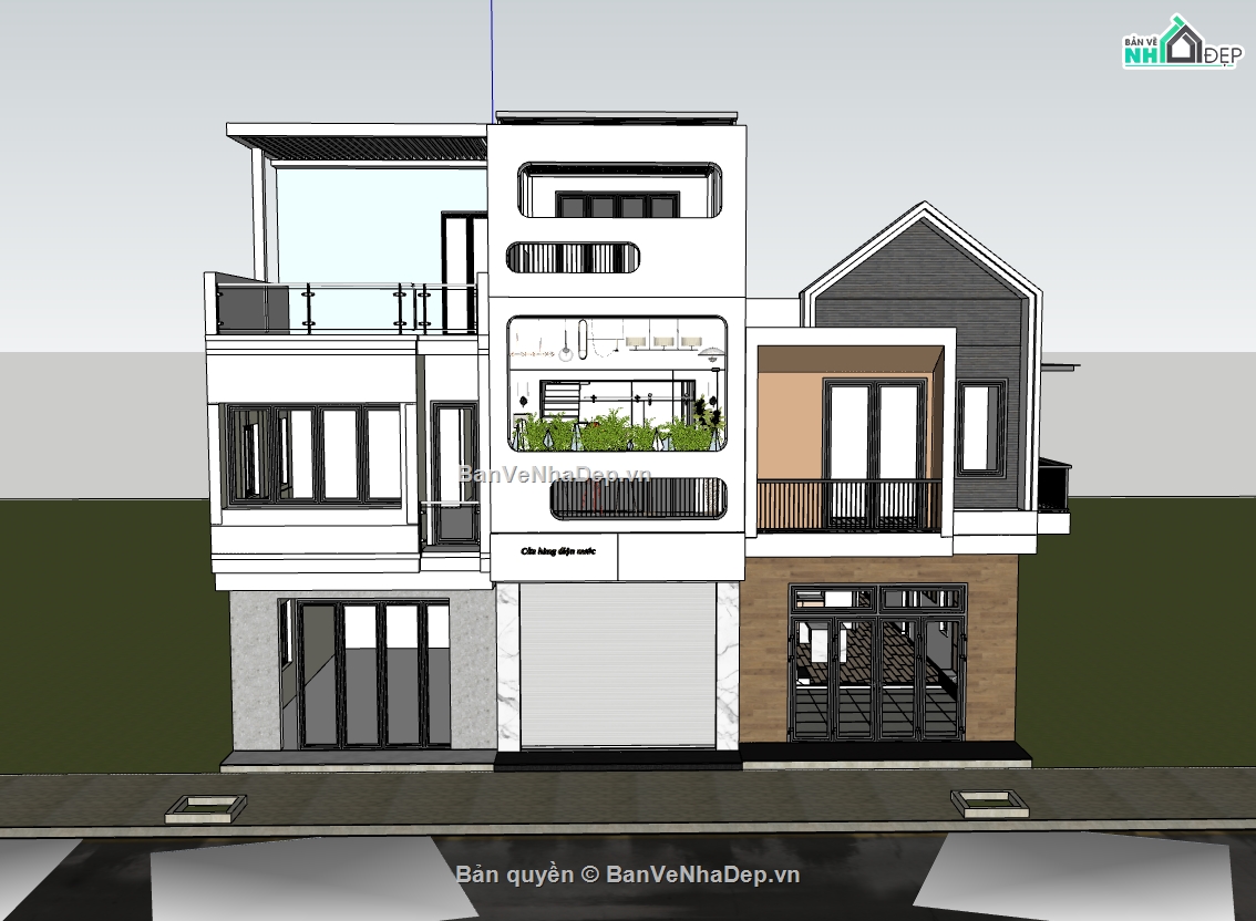 nhà phố,su nhà phố,sketchup nhà phố