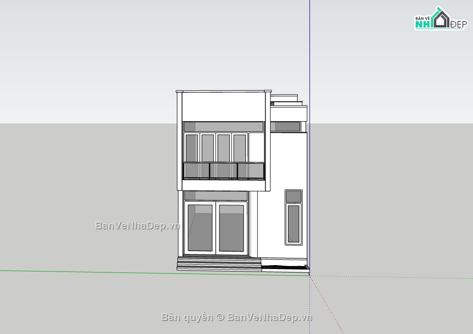 nhà phố 2 tầng,su nhà phố,sketchup nhà phố,su nhà phố 2 tầng