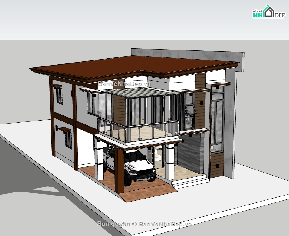 su nhà phố,sketchup nhà phố,nhà phố