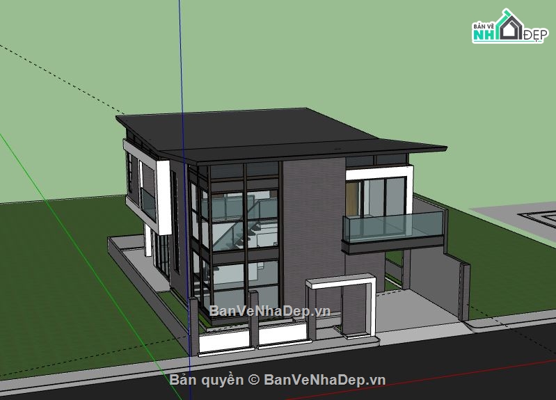 biệt thự 2 tầng,biệt thự,model biệt thự