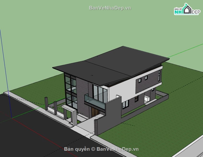 biệt thự 2 tầng,biệt thự,model biệt thự