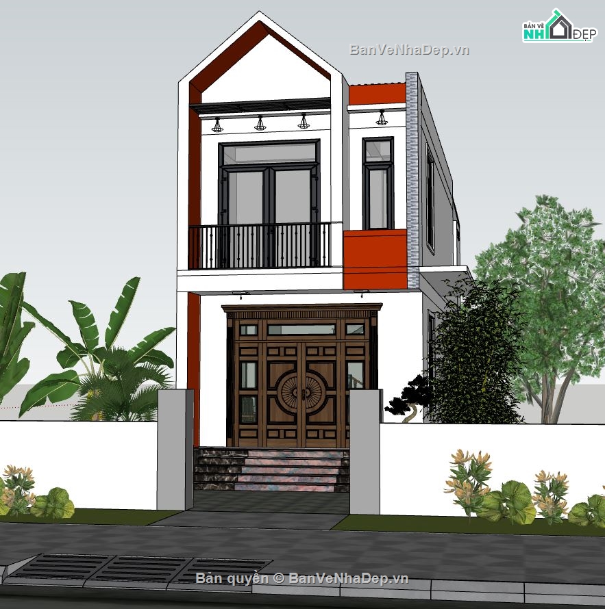 nhà phố 2 tầng,bản vẽ nhà phố 2 tầng,kiến trúc nhà phố 2 tầng