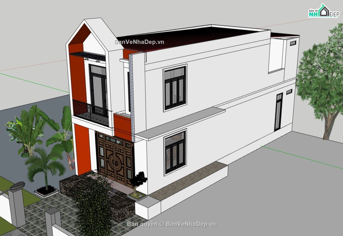 nhà phố 2 tầng,bản vẽ nhà phố 2 tầng,kiến trúc nhà phố 2 tầng