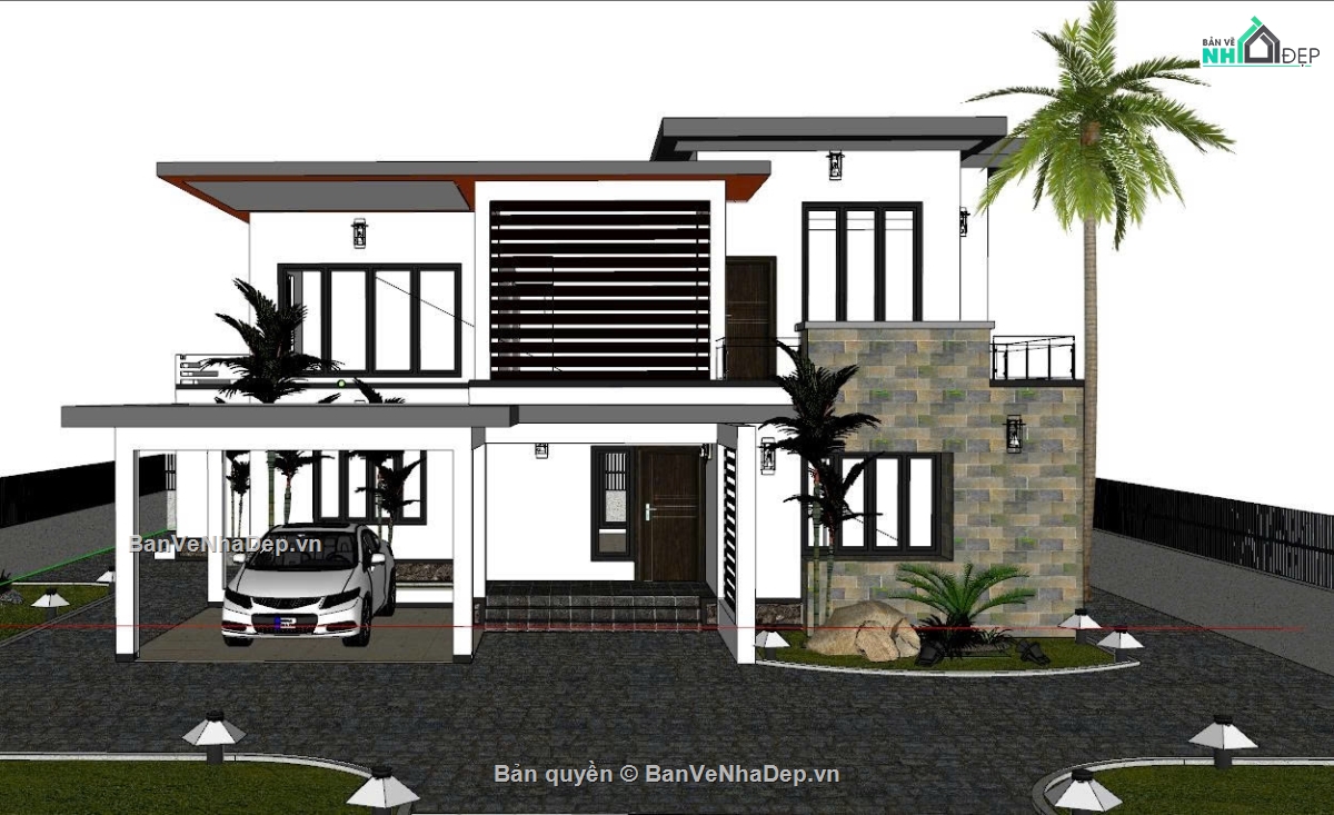 File sketschup biệt thự nghỉ dưỡng 2 tầng,Model sketchup biệt thự nghỉ dưỡng,mẫu biệt thự nghỉ dưỡng hiện đại,mẫu biệt thự nghỉ dưỡng