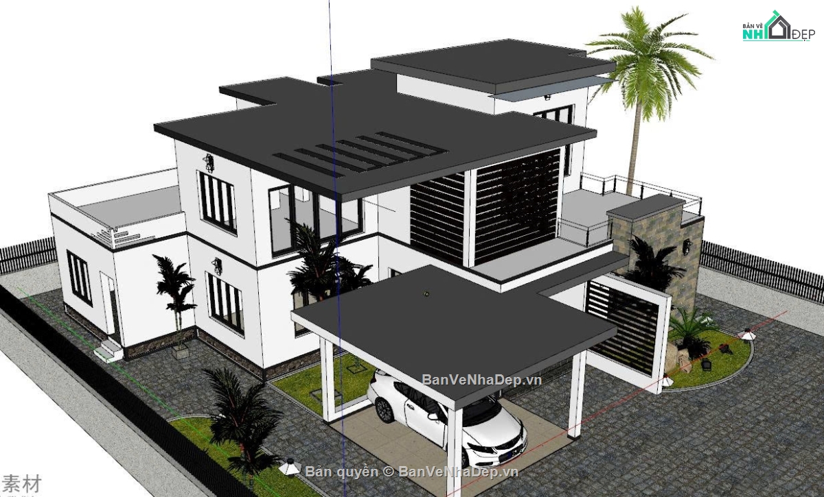 File sketschup biệt thự nghỉ dưỡng 2 tầng,Model sketchup biệt thự nghỉ dưỡng,mẫu biệt thự nghỉ dưỡng hiện đại,mẫu biệt thự nghỉ dưỡng