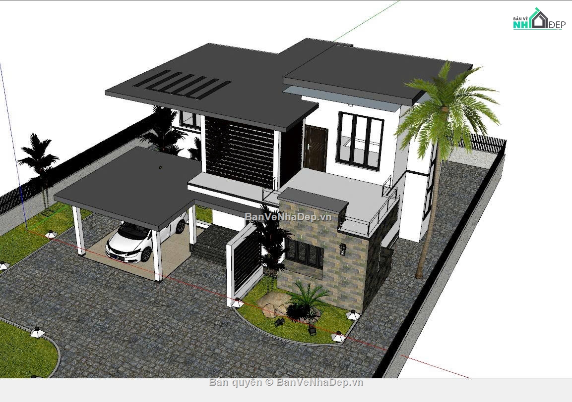 File sketschup biệt thự nghỉ dưỡng 2 tầng,Model sketchup biệt thự nghỉ dưỡng,mẫu biệt thự nghỉ dưỡng hiện đại,mẫu biệt thự nghỉ dưỡng