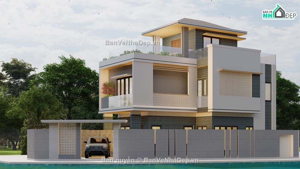 file su biệt thự 3 tầng,biệt thự 3 tầng,sketchup biệt thự 3 tầng,sketchup biệt thự,Su nhà phố 3 tầng