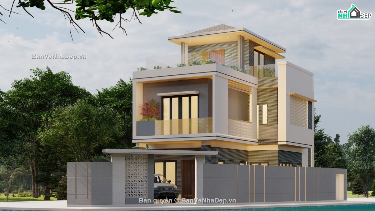 file su biệt thự 3 tầng,biệt thự 3 tầng,sketchup biệt thự 3 tầng,sketchup biệt thự,Su nhà phố 3 tầng