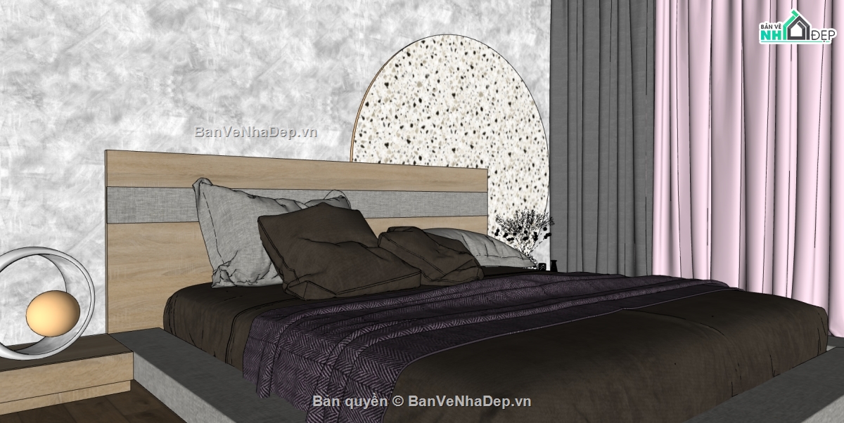 nội thất phòng ngủ đẹp,sketchup nội thất phòng ngủ,nội thất phòng ngủ file 3dsu,thiết kế phòng ngủ sketchup