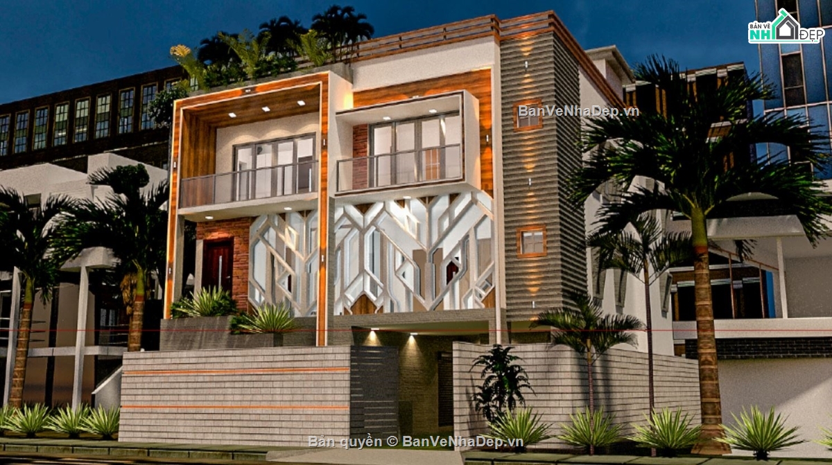 biệt thự 2 tầng,biệt thự hiện đại,phối cảnh biệt thự