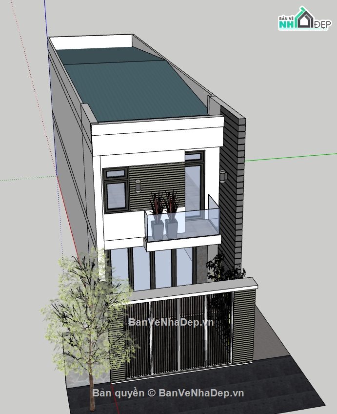 nhà phố 2 tầng file su,file su nhà phố 2 tầng,file sketchup nhà phố 2 tầng,model sketchup nhà phố 2 tầng,model su nhà phố 2 tầng