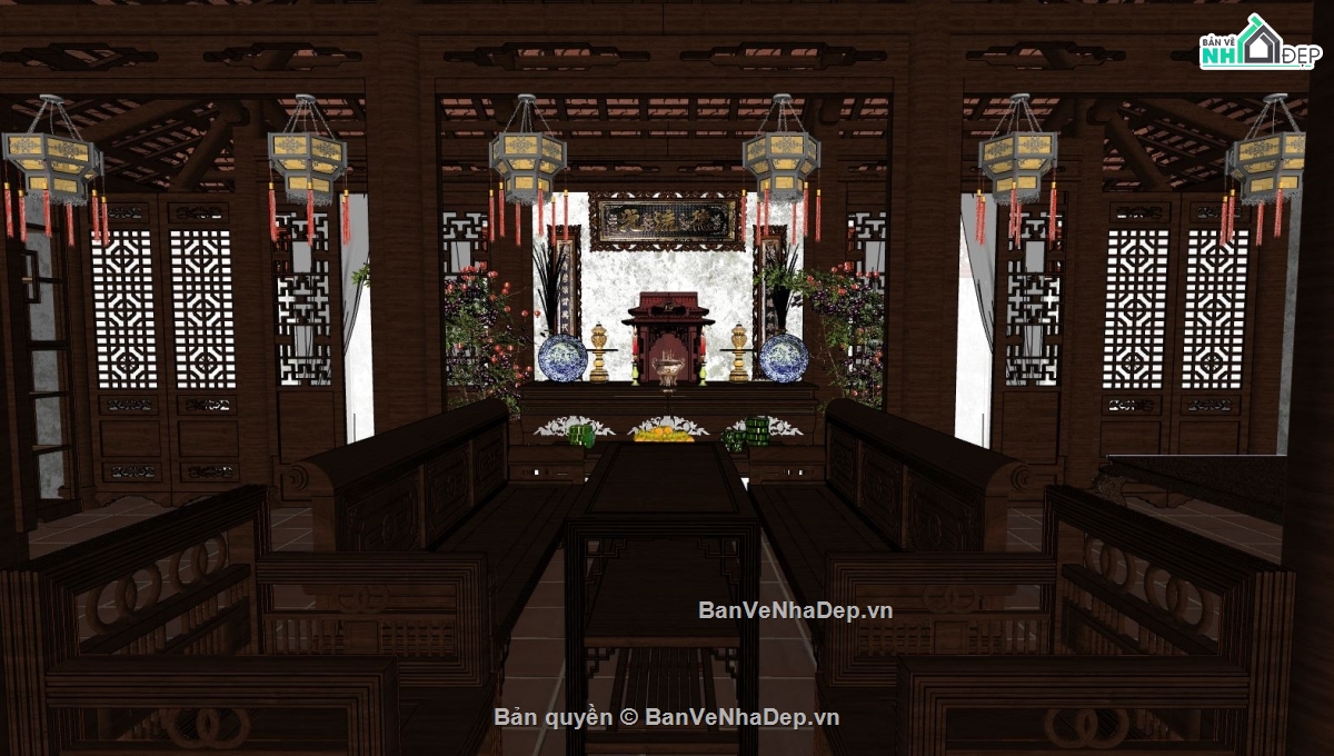 thiết kế ngoại thất nhà,sketchup nội thất nhà cổ,sketchup nhà cổ,kiến trúc nhà cổ