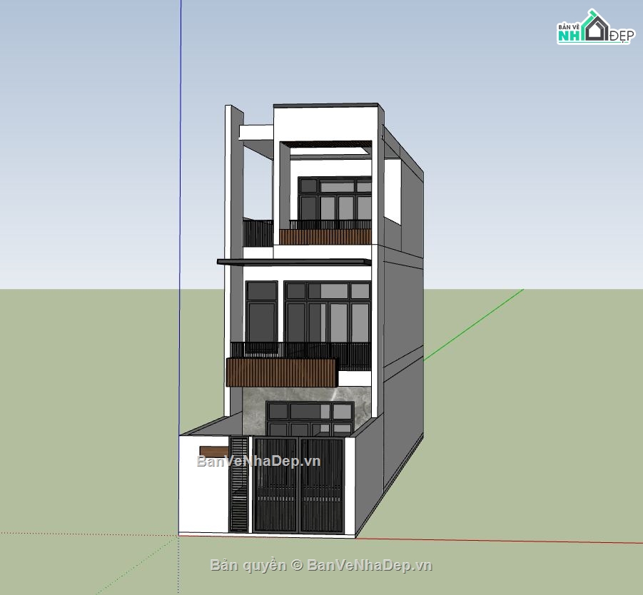 nhà phố 3 tầng,nhà phố hiện đại,phối cảnh nhà phố