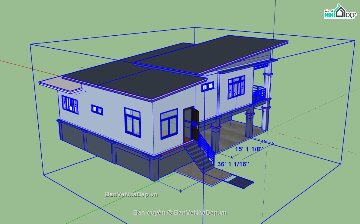 sketchup nhà 2 tầng,bản vẽ nhà 2 tầng su,file su nhà 2 tầng,File sketchup nhà 2 tầng,model sketchup nhà 2 tầng