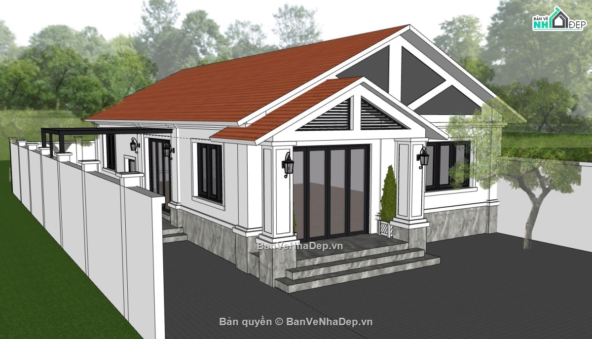 nhà cấp 4 sketchup,sketchup nhà cấp 4,File sketchup nhà,File sketchup nhà cấp 4