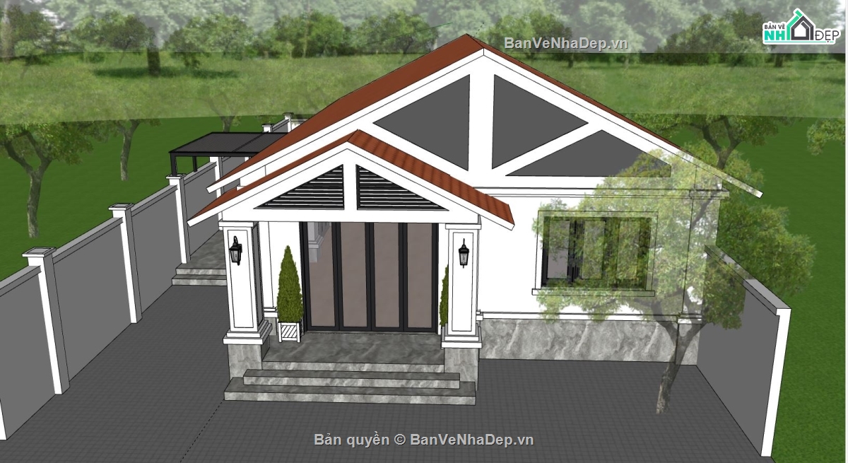 nhà cấp 4 sketchup,sketchup nhà cấp 4,File sketchup nhà,File sketchup nhà cấp 4