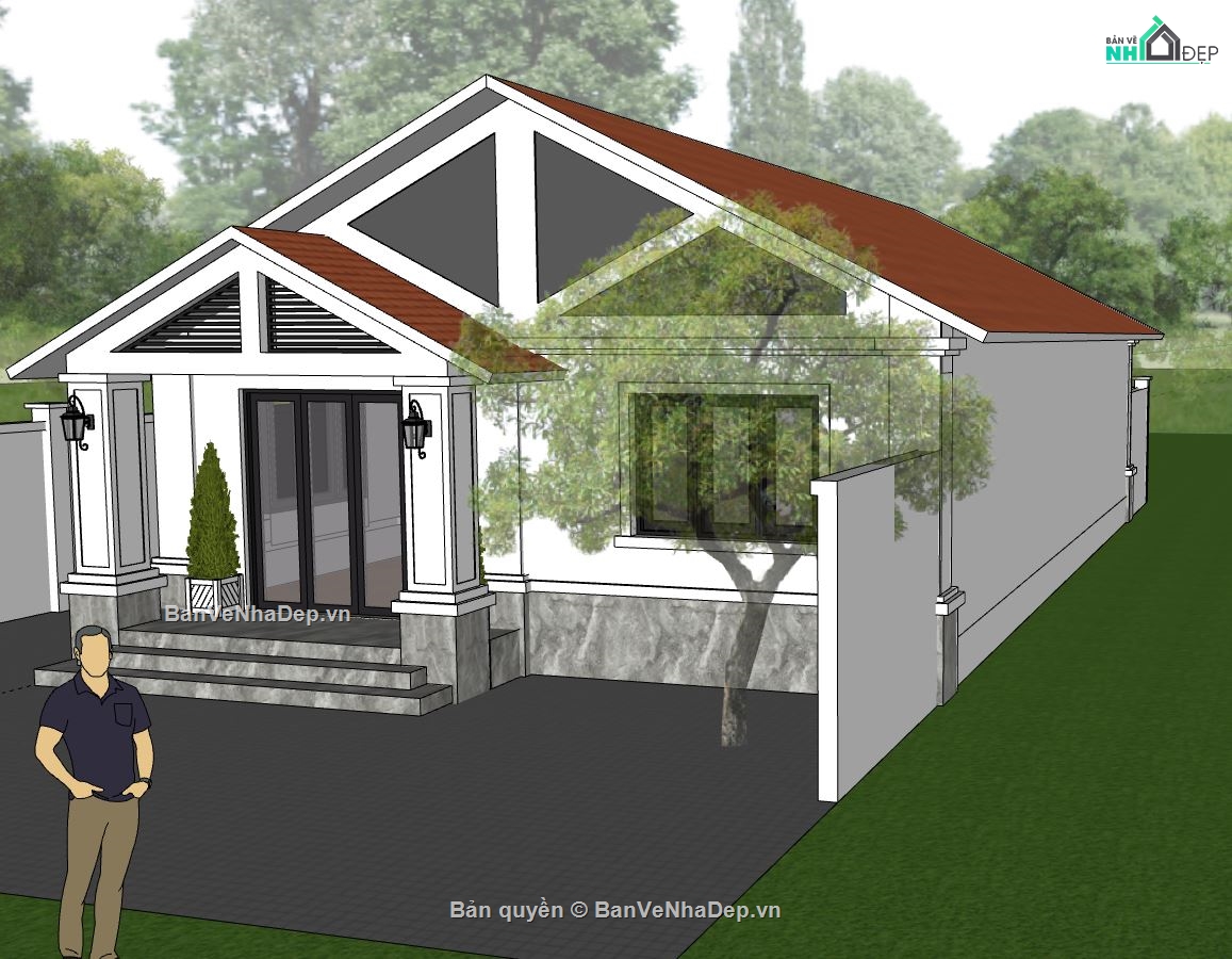 nhà cấp 4 sketchup,sketchup nhà cấp 4,File sketchup nhà,File sketchup nhà cấp 4