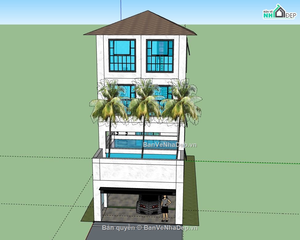 nhà phố,model nhà phố,nhà phố 4 tầng