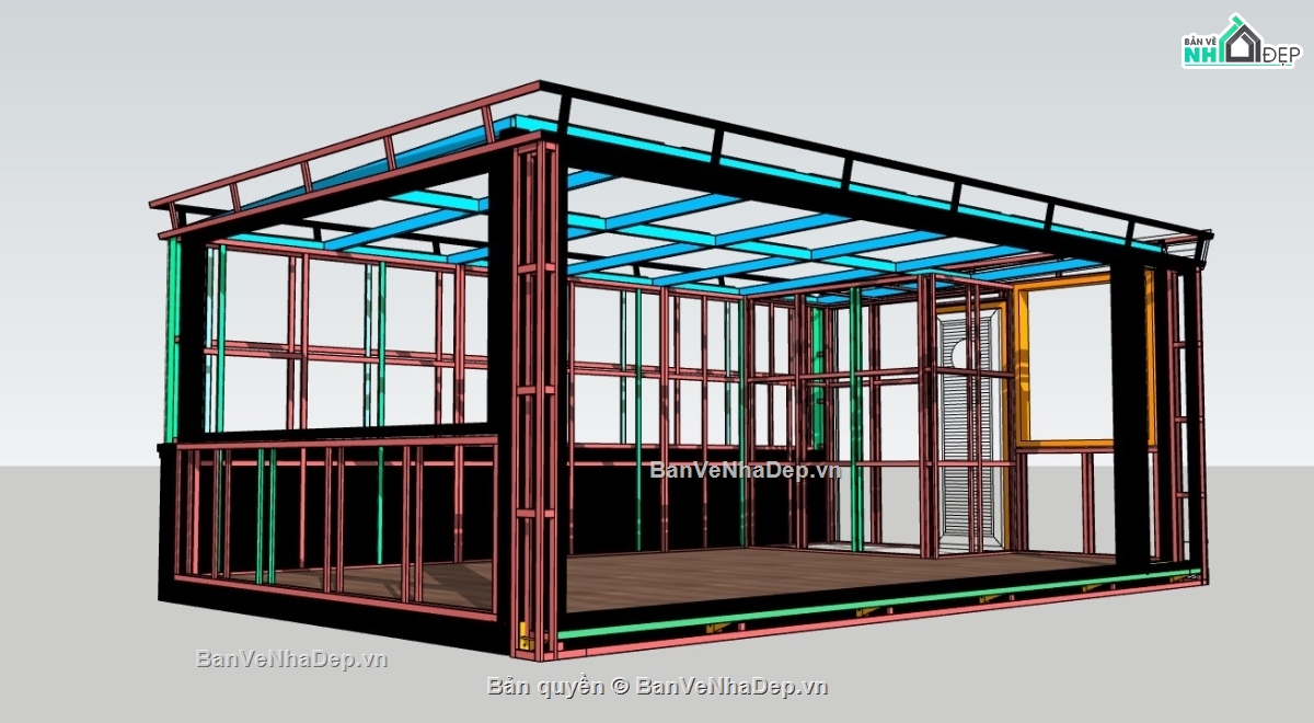 sketchup nhà kính,nhà kính,su nhà kính