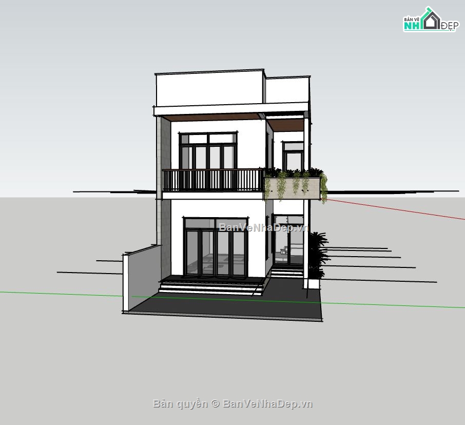 thiết kế nhà phố,bản vẽ nhà phố,phối cảnh nhà phố