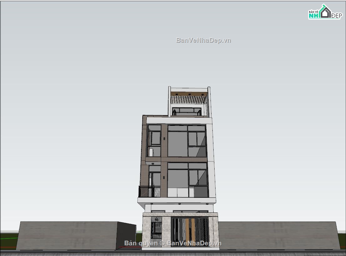 File sketchup nhà phố 4 tầng,Model 3d nhà phố 4 tầng,File su nhà phố 4 tầng,nhà phố 4 tầng sketchup,Model su nhà phố 4 tầng,Sketchup nhà phố 4 tầng
