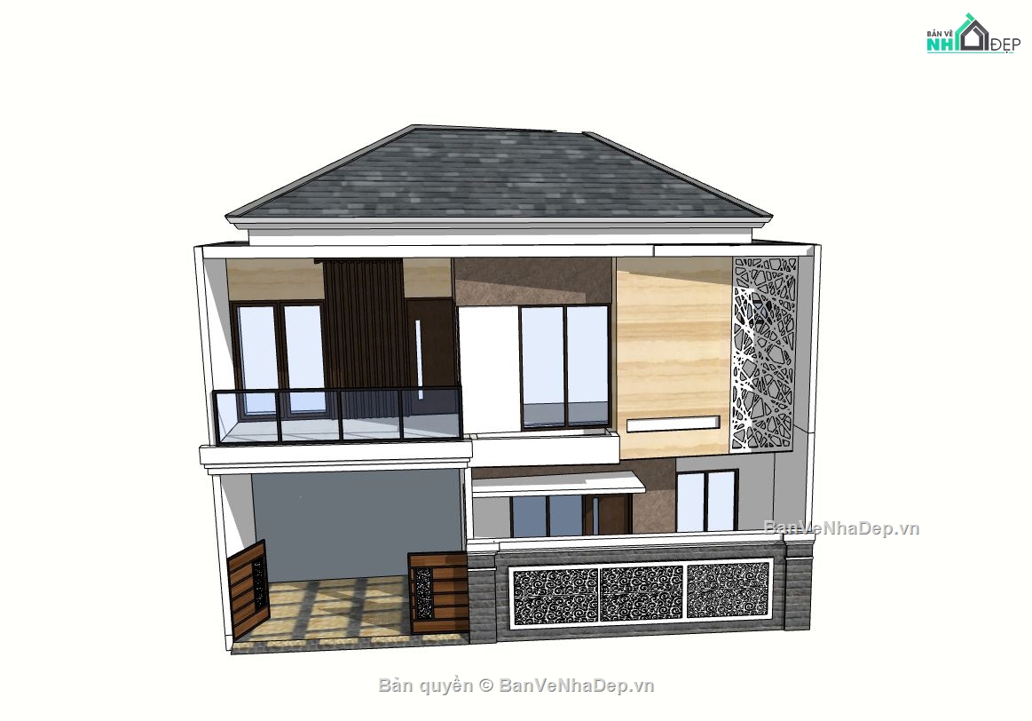 nhà phố 2 tầng,phối cảnh nhà phố 2 tầng,mẫu nhà phố 2 tầng đẹp,thiết kế nhà phố 2 tầng