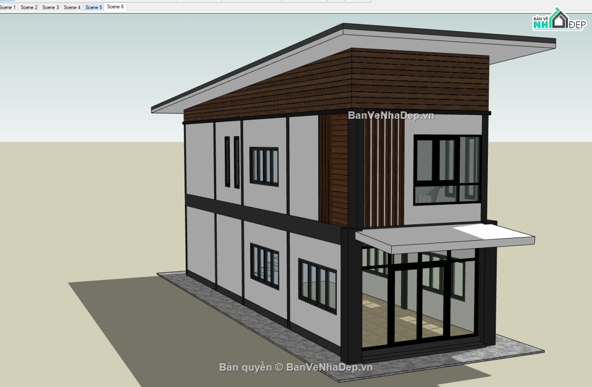 file sketchup nhà phố 2 tầng,model sketchup nhà phố 2 tầng,model su nhà phố 2 tầng,model sketchup nhà 2 tầng